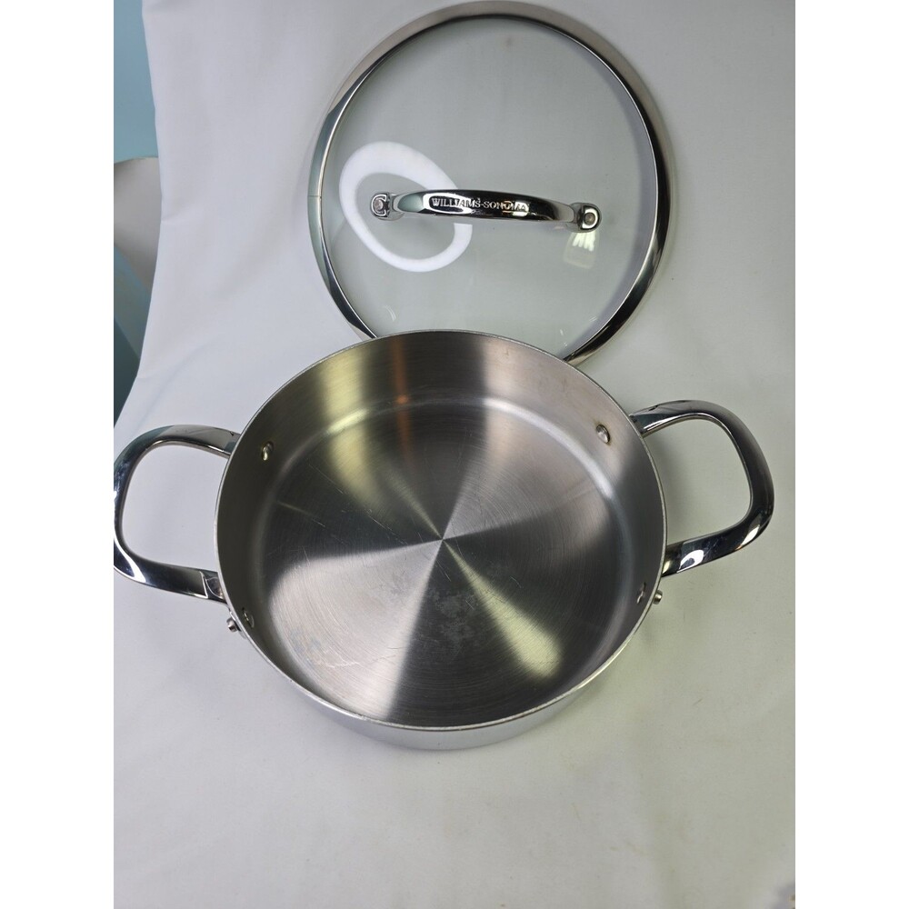 Williams Sonoma Hestan 3 QT Stainless Steel 9.5" Casserole Pan Pot Italy #1014T
